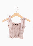 Crop top con recogido y anudados en tiras para mujer - Flashy