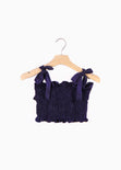 Crop top con recogido y anudados en tiras para mujer - Flashy