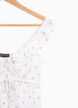 Crop top de lino con puntos y boleros para mujer - Flashy