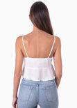 Crop top de ojalillo con anudado en escote para mujer - Flashy