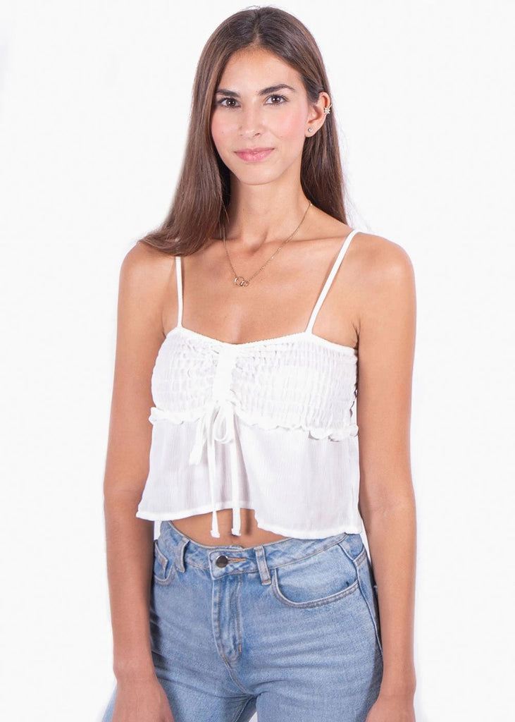 Crop top de tiras con recogido para mujer - Flashy