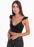 Crop top tiras con boleros para mujer - Flashy