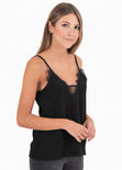 Blusa encaje con detalle en escote para mujer - Flashy