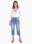 Jean tiro alto culotte para mujer - Flashy