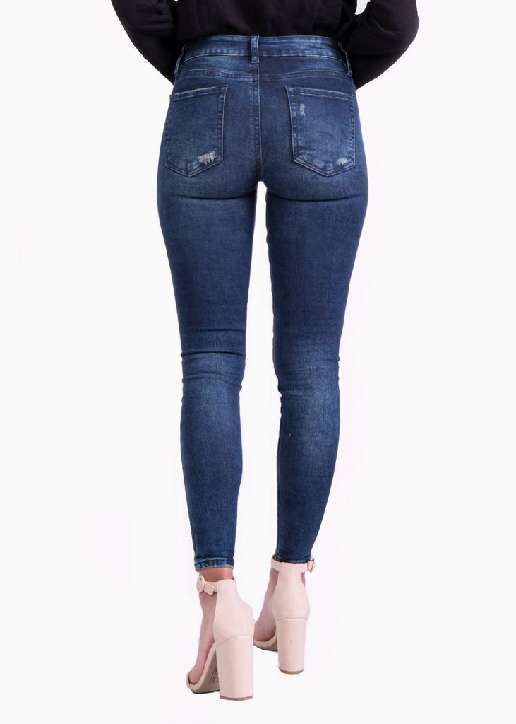 Jean tiro medio skinny para mujer - Flashy