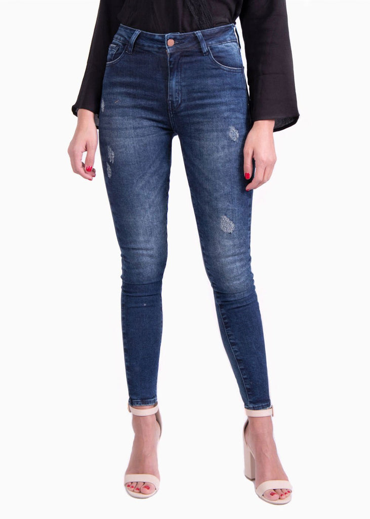 Jean tiro medio skinny para mujer - Flashy