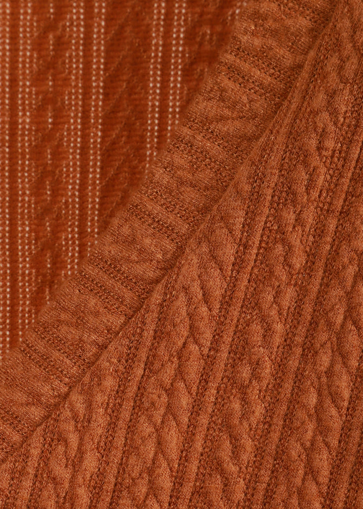 Cardigan tejido manga larga con botones color mostaza para mujer - Flashy