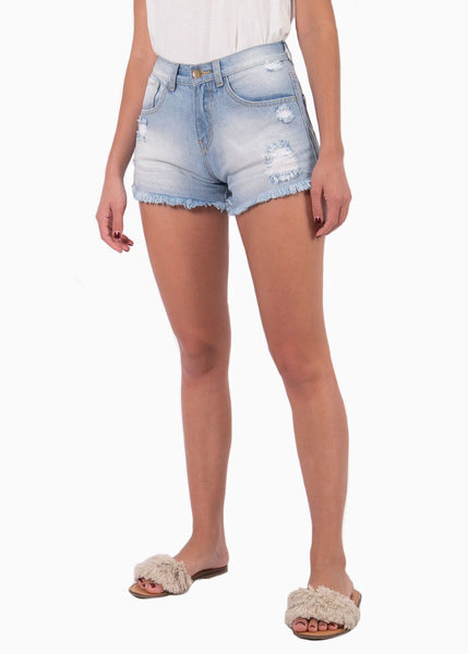 Short tiro alto con desgastes para mujer - Flashy