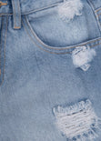 Short tiro alto con desgastes para mujer - Flashy