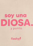 Tote bag con estampado "Soy una diosa y punto" color beige para mujer - Flashy