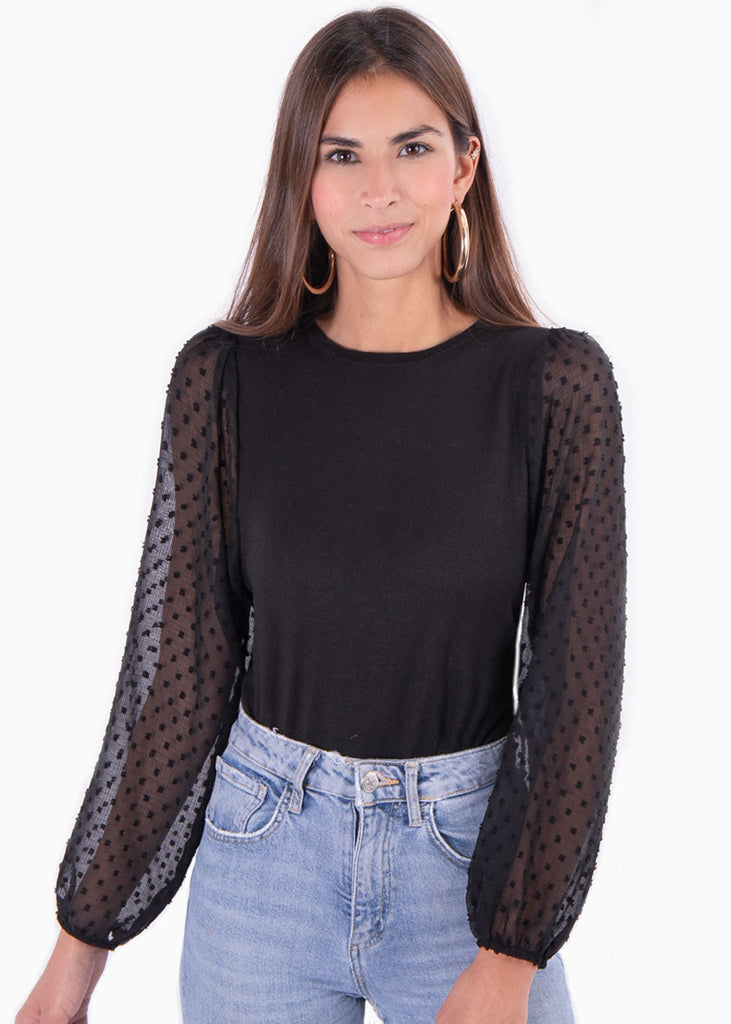 Buso con mangas abullonadas para mujer - Flashy
