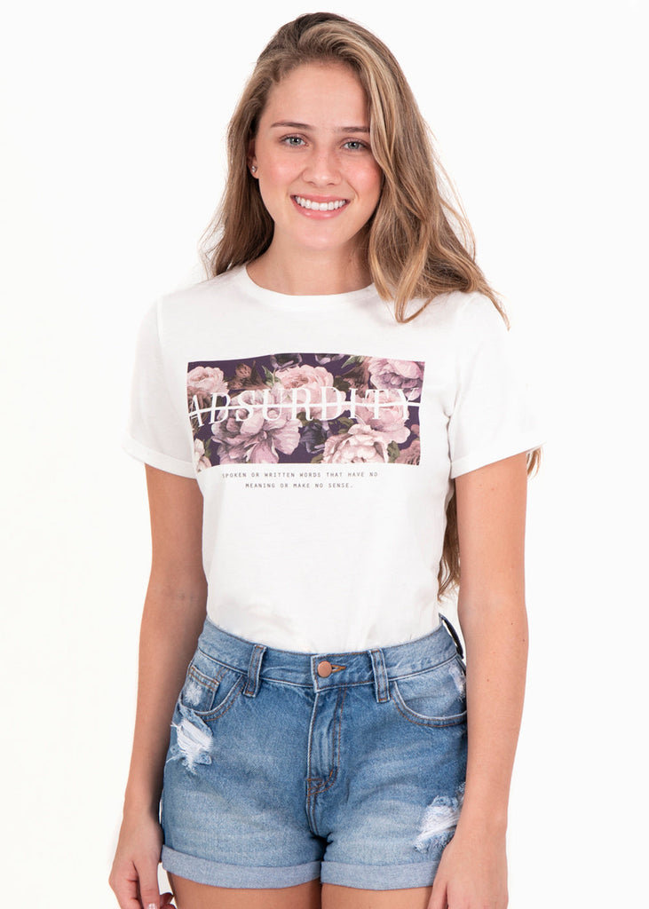 Camiseta estampada "Absurdity" para mujer - Flashy
