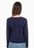 Blusa cruzada con brillo manga larga para mujer - Flashy