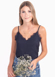 Blusa de tiras con brillo y encaje para mujer - Flashy