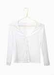 Blusa manga larga con encaje para mujer - Flashy