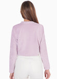 Blazer tipo sastre corto de corduroy color lila para mujer - Flashy