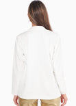 Blazer formal color blanco, marfil para mujer - Flashy