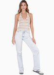 Blusa ajustada con escote tipo halter - PIÑA
