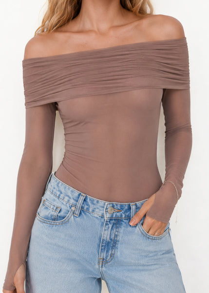 Body manga larga offshoulder - URUGUAY