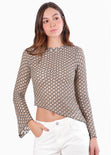 Blusa asimétrica de manga larga  - CANCUN