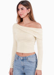 Blusa asimétrica manga larga - CATICA