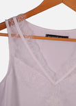 Blusa con escote de encaje color blanco para mujer - Flashy