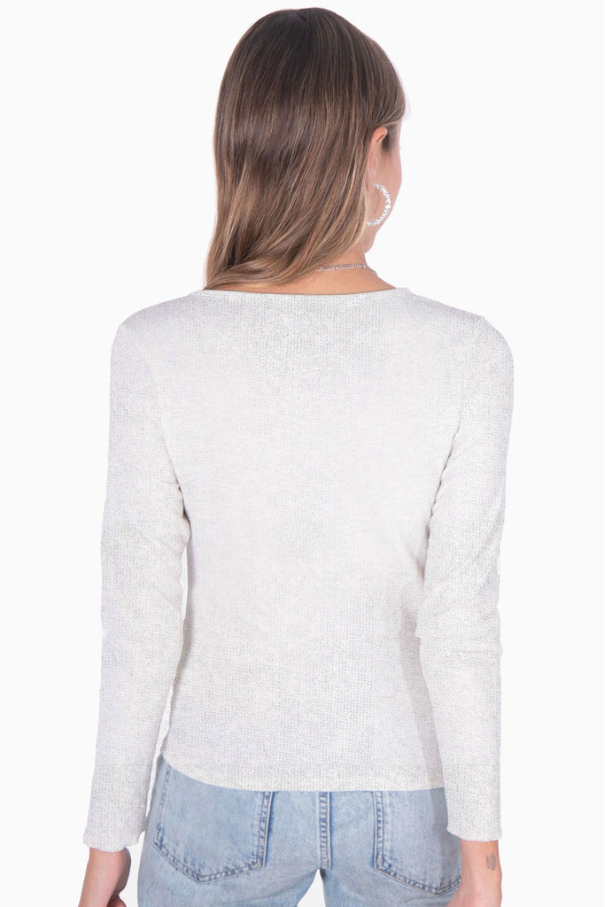 Blusa con recogido y cinta en escote para mujer - Flashy