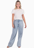 Blusa corta con mangas abullonadas, boleros y espalda descubierta color blanco, marfil para mujer - Flashy