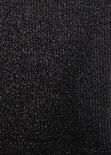 Blusa corta manga larga con cuello alto y efecto brillo color negro para mujer - Flashy