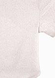 Blusa crop manga corta con efecto brillo color beige para mujer - Flashy