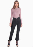 Blusa cuello alto manga larga color morado, rosado para mujer - Flashy