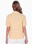 Blusa de botones manga corta color amarillo para mujer - Flashy