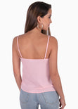 Blusa de tiras con encaje en escote para mujer - Flashy
