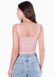 Blusa de tiras con ojaletes y tipo gamuza - KARENINA.ROSA