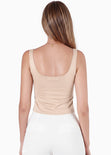 Blusa de tiras con ojaletes y tipo gamuza - KARENINA.MARFIL