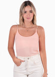 Blusa de tiras con perlas color rosado para mujer - Flashy