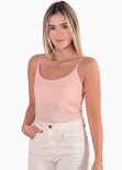 Blusa de tiras con perlas color rosado para mujer - Flashy