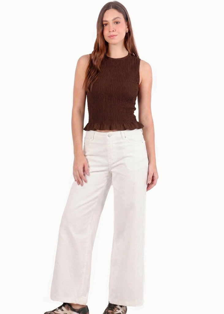Blusa de tiras en nido de abeja - BANANO.CAFE