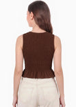 Blusa de tiras en nido de abeja - BANANO.CAFE