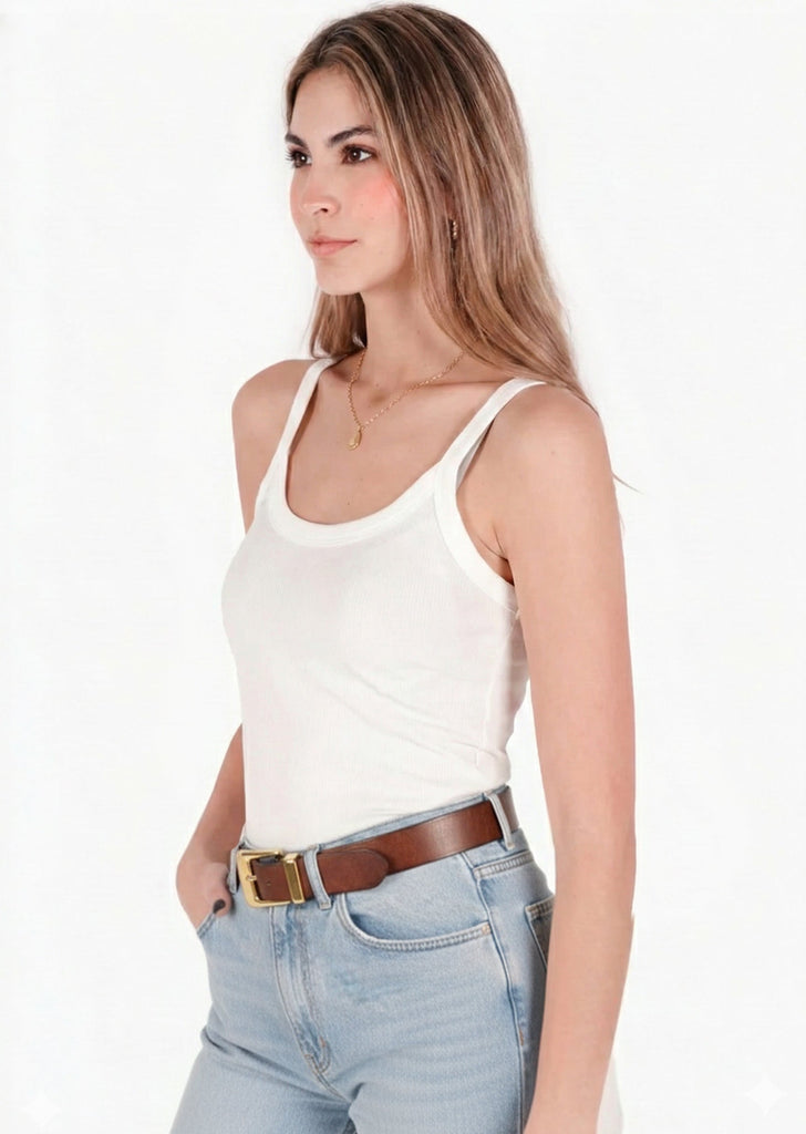 Blusa de tiras tipo esqueleto color marfil color blanco, marfil para mujer - Flashy