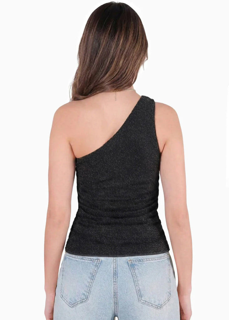 Blusa drapeada con tira un hombro - CACAO