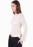 Blusa en Encaje con Manga Campana y Ruedo Asimetrico - SEGOVIA