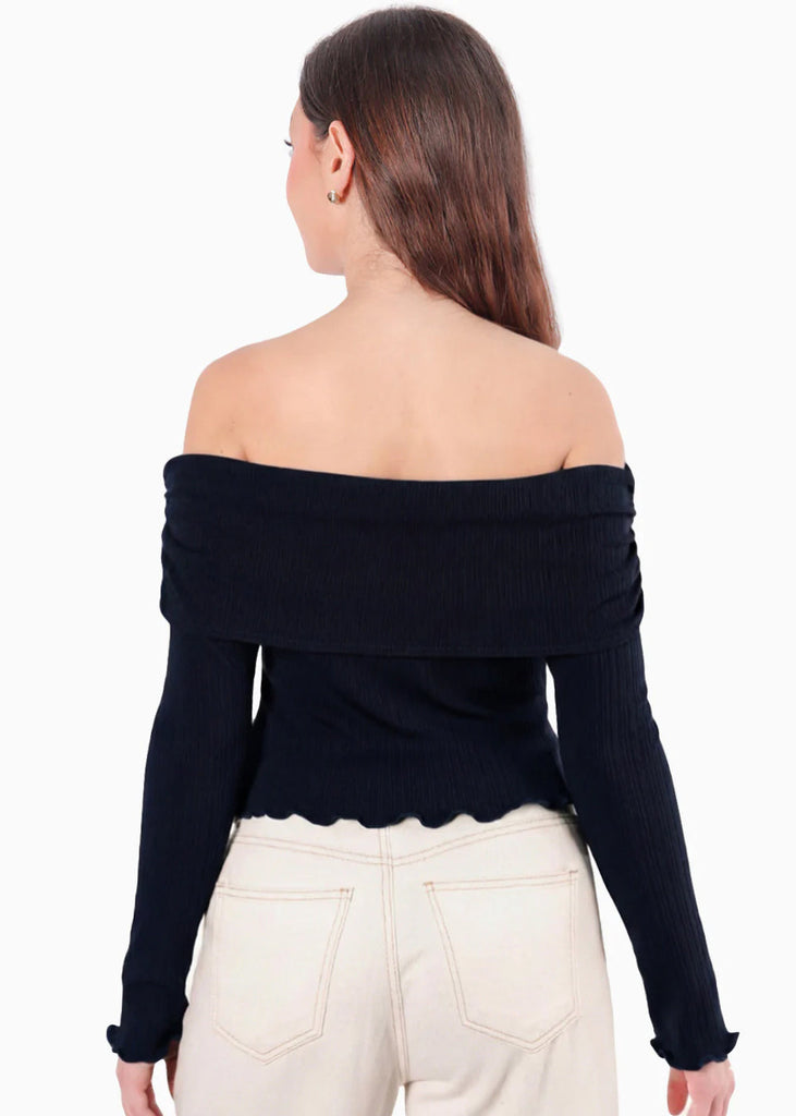 Blusa escote campesino con recogido en fajon - ANTURIO.AZUL