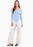 Blusa escote campesino con recogido en fajon - ANTURIO.SKY