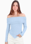 Blusa escote campesino con recogido en fajon - ANTURIO.SKY