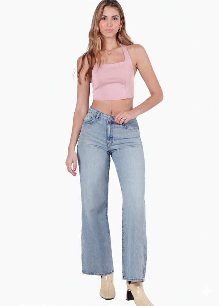 Blusa corta halter  - MANDARINA