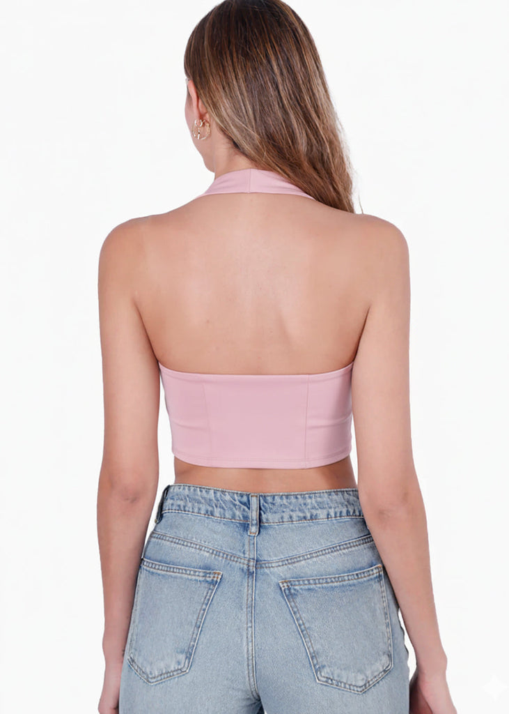 Blusa corta halter  - MANDARINA