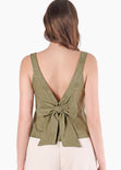 Blusa halter tejida flores con anudado en espalda - GALICIA