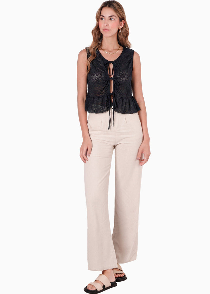 Blusa manga corta con anudados en frente - FRESA