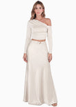Blusa manga larga acampanada con hombro descubierto - SPARKLE